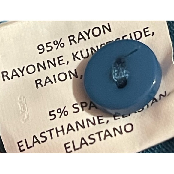 Anthropologie Deletta Teal/Turquoise Rayon Blouse NWT Size L - Picture 8 of 13